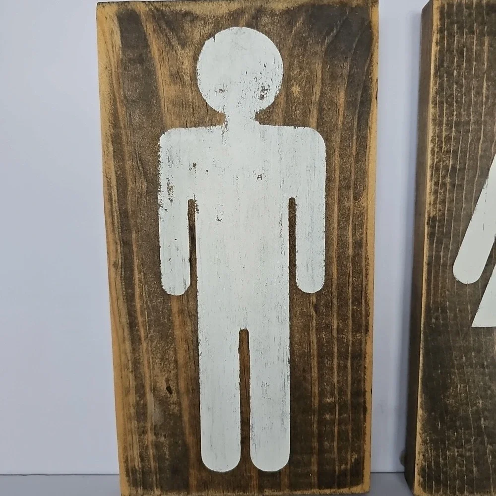 Handmade Farmhouse Bathroom Signs Men Women‎ Wedding Restaurant Rustic 1902